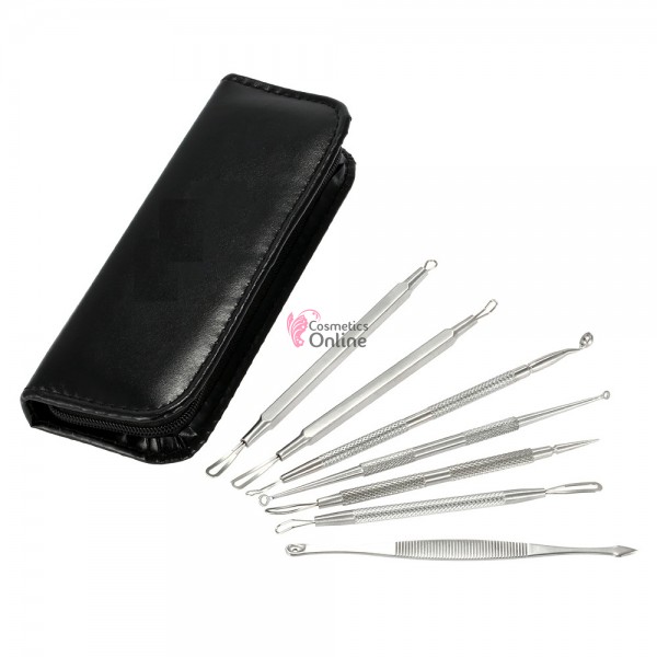 Instrument pentru tratamente cosmetice - CIS035, set 7 bucati + borseta